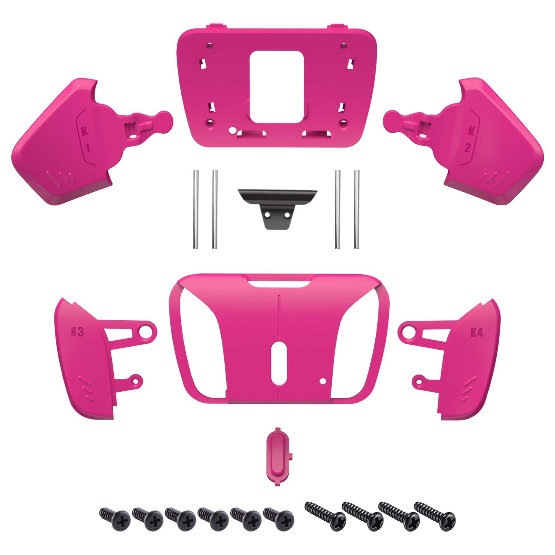 eXtremeRate Retail Nova Pink Replacement Redesigned K1 K2 K3 K4 Back Buttons Housing Shell for PS5 Controller RISE4 Remap Kit - Controller & RISE4 Remap Board NOT Included - VPFM5008