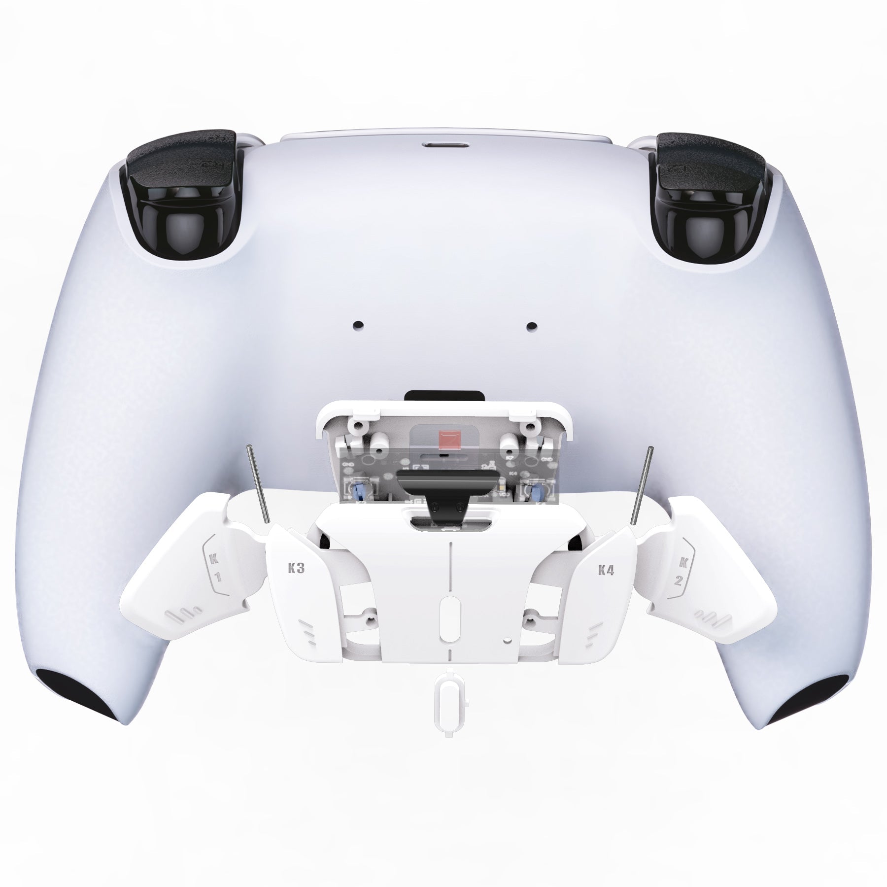 eXtremeRate Retail White Replacement Redesigned K1 K2 K3 K4 Back Buttons Housing Shell for ps5 Controller eXtremeRate RISE4 Remap Kit - Controller & RISE4 Remap Board NOT Included - VPFP3001