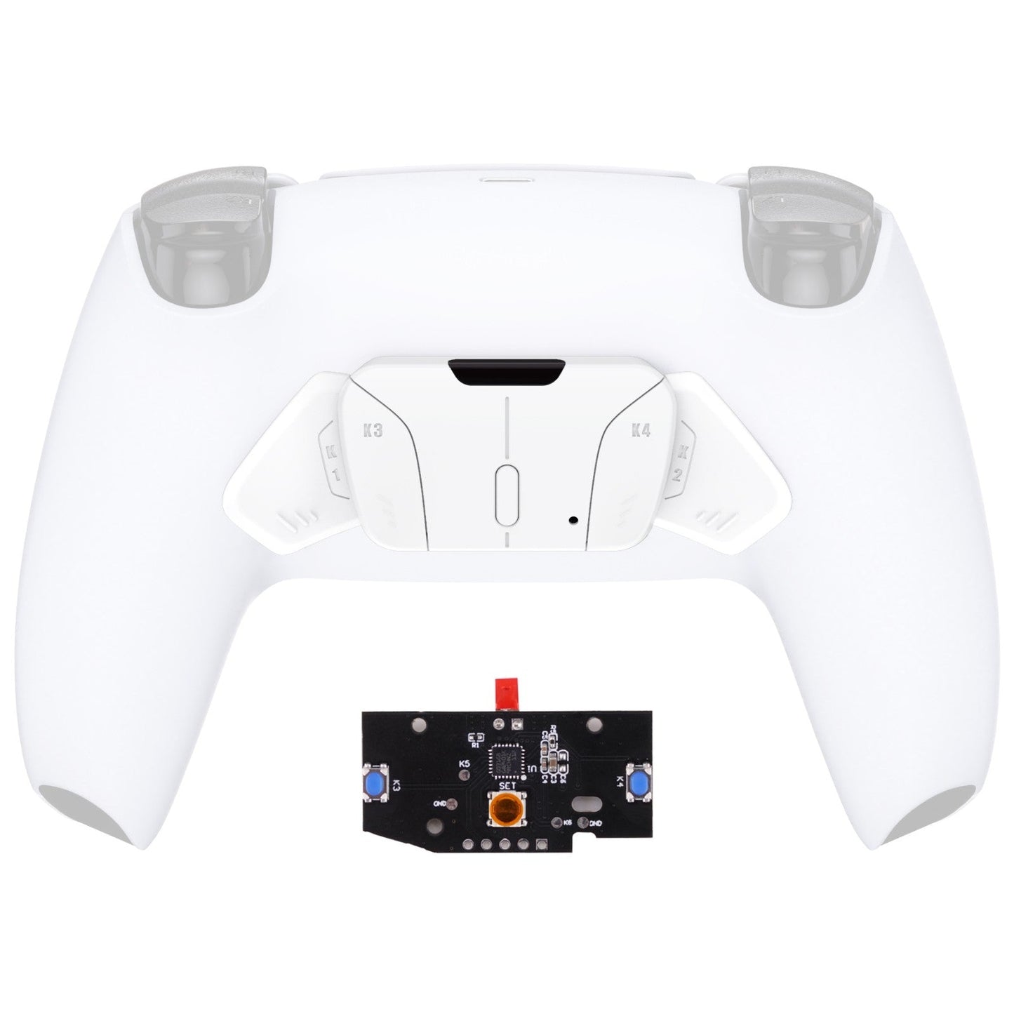 eXtremeRate Retail Turn RISE to RISE4 Kit-Redesigned White K1 K2 K3 K4 Back Buttons Housing & Remap PCB Board for ps5 Controller eXtremeRate RISE & RISE4 Remap kit - Controller & Other RISE Accessories NOT Included - VPFP3001P