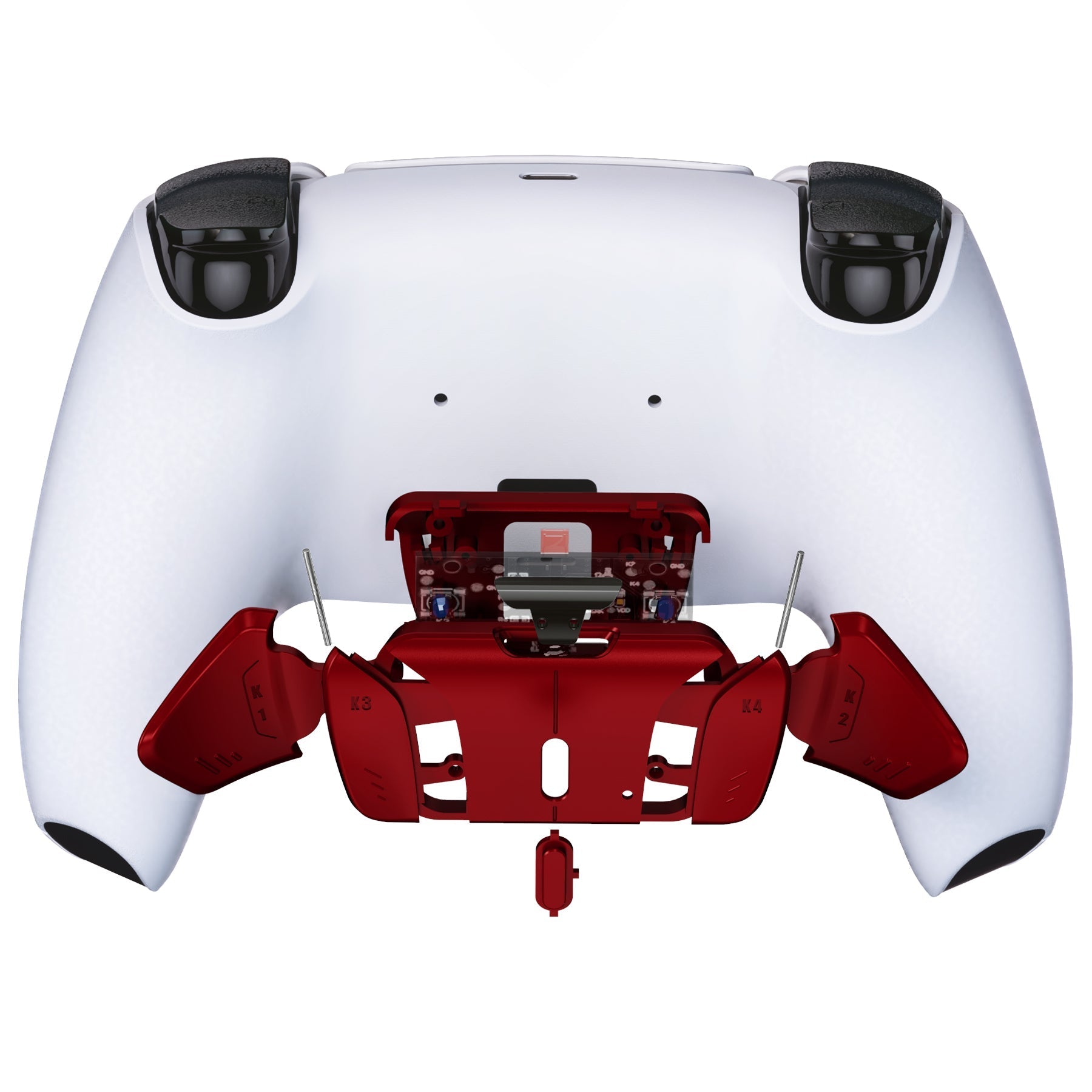 eXtremeRate Retail Scarlet Red Replacement Redesigned K1 K2 K3 K4 Back Buttons Housing Shell for ps5 Controller eXtremeRate RISE4 Remap Kit - Controller & RISE4 Remap Board NOT Included - VPFP3002