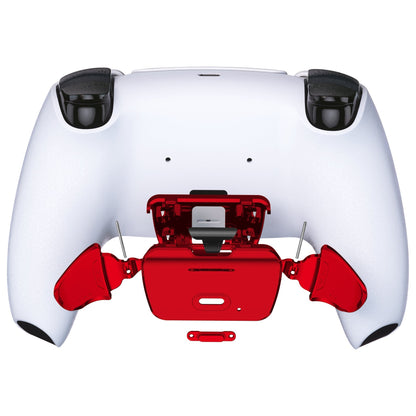 eXtremeRate Retail Chrome Red Replacement Redesigned K1 K2 Back Button Housing Shell for ps5 Controller eXtremerate RISE Remap Kit - Controller & RISE Remap Board NOT Included - WPFD4003