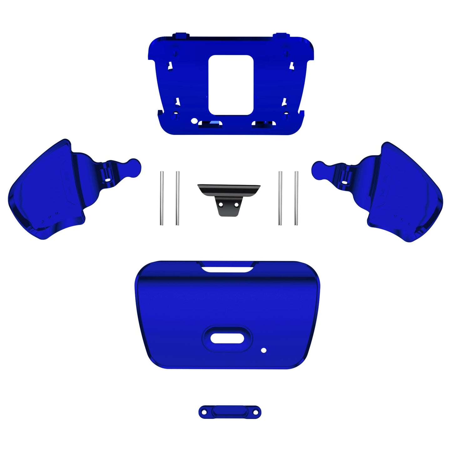 eXtremeRate Retail Chrome Blue Replacement Redesigned K1 K2 Back Button Housing Shell for ps5 Controller eXtremerate RISE Remap Kit - Controller & RISE Remap Board NOT Included - WPFD4004