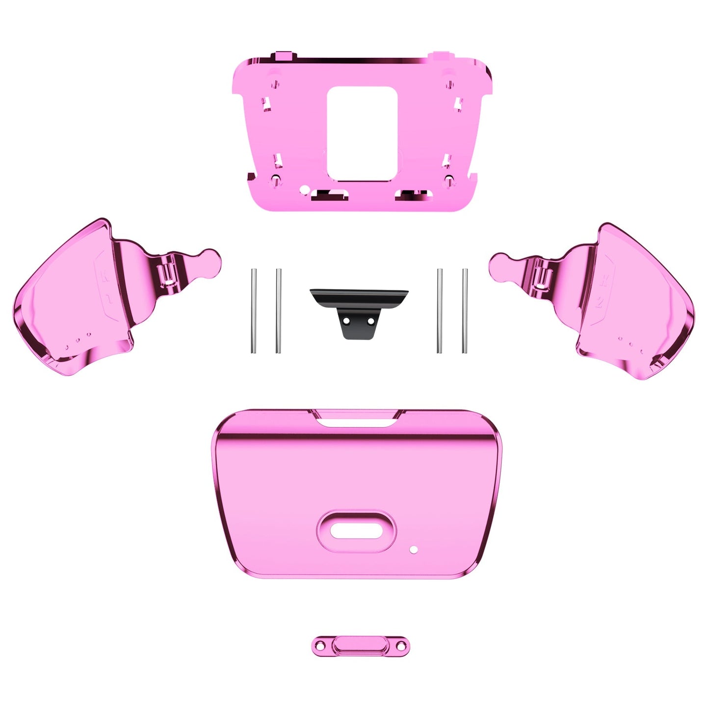 eXtremeRate Retail Chrome Pink Replacement Redesigned K1 K2 Back Button Housing Shell for ps5 Controller eXtremerate RISE Remap Kit - Controller & RISE Remap Board NOT Included - WPFD4007