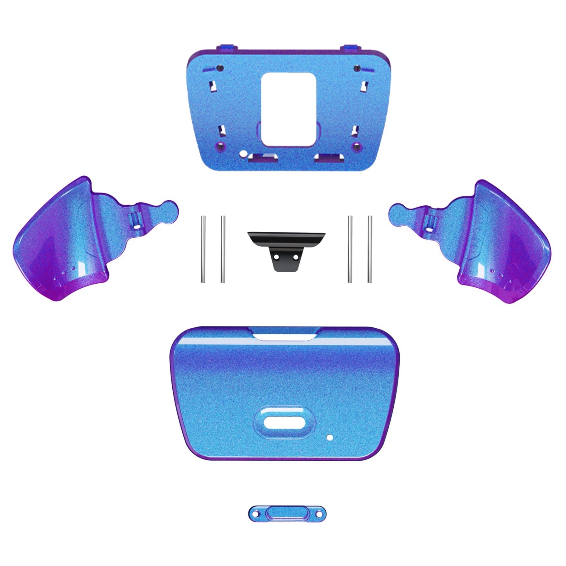 eXtremeRate Retail Chameleon Purple Blue Replacement Redesigned K1 K2 Back Button Housing Shell for ps5 Controller eXtremerate RISE Remap Kit - Controller & RISE Remap Board NOT Included - WPFP3001