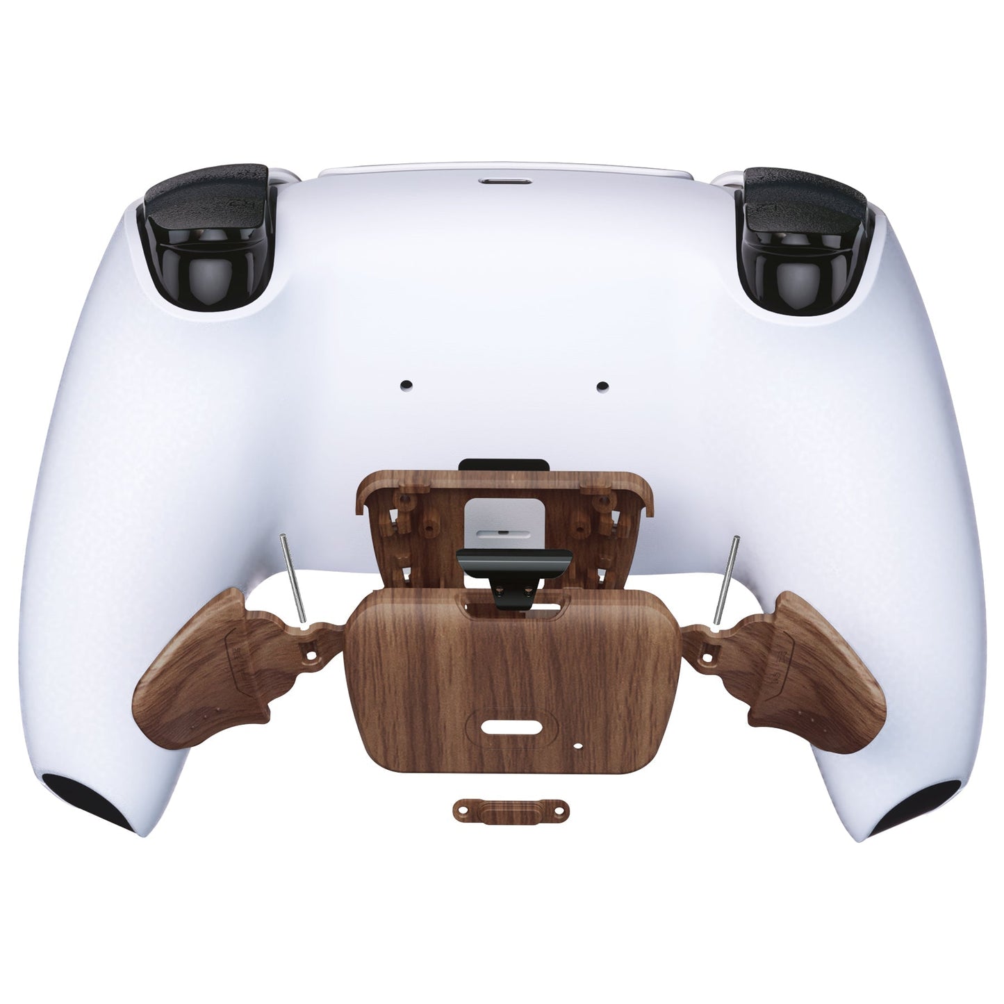 eXtremeRate Retail Wood Grain Replacement Redesigned K1 K2 Back Button Housing Shell for ps5 Controller eXtremerate RISE Remap Kit - Controller & RISE Remap Board NOT Included - WPFS2001