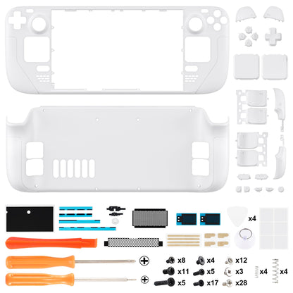 eXtremeRate Retail White Custom Full Set Shell with Buttons for Steam Deck Console