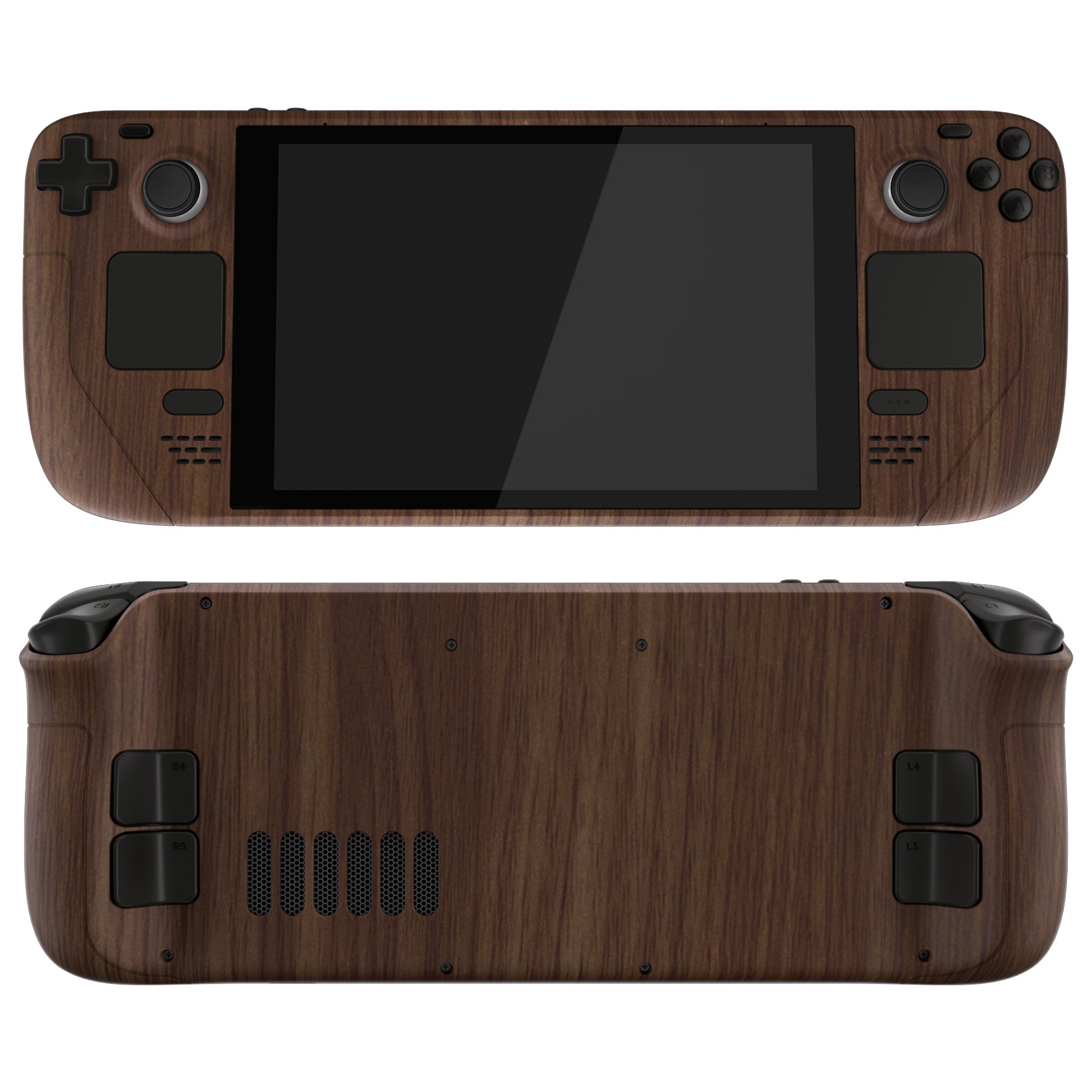 eXtremeRate Retail Wood Grain Custom Full Set Shell with Buttons for Steam Deck Console