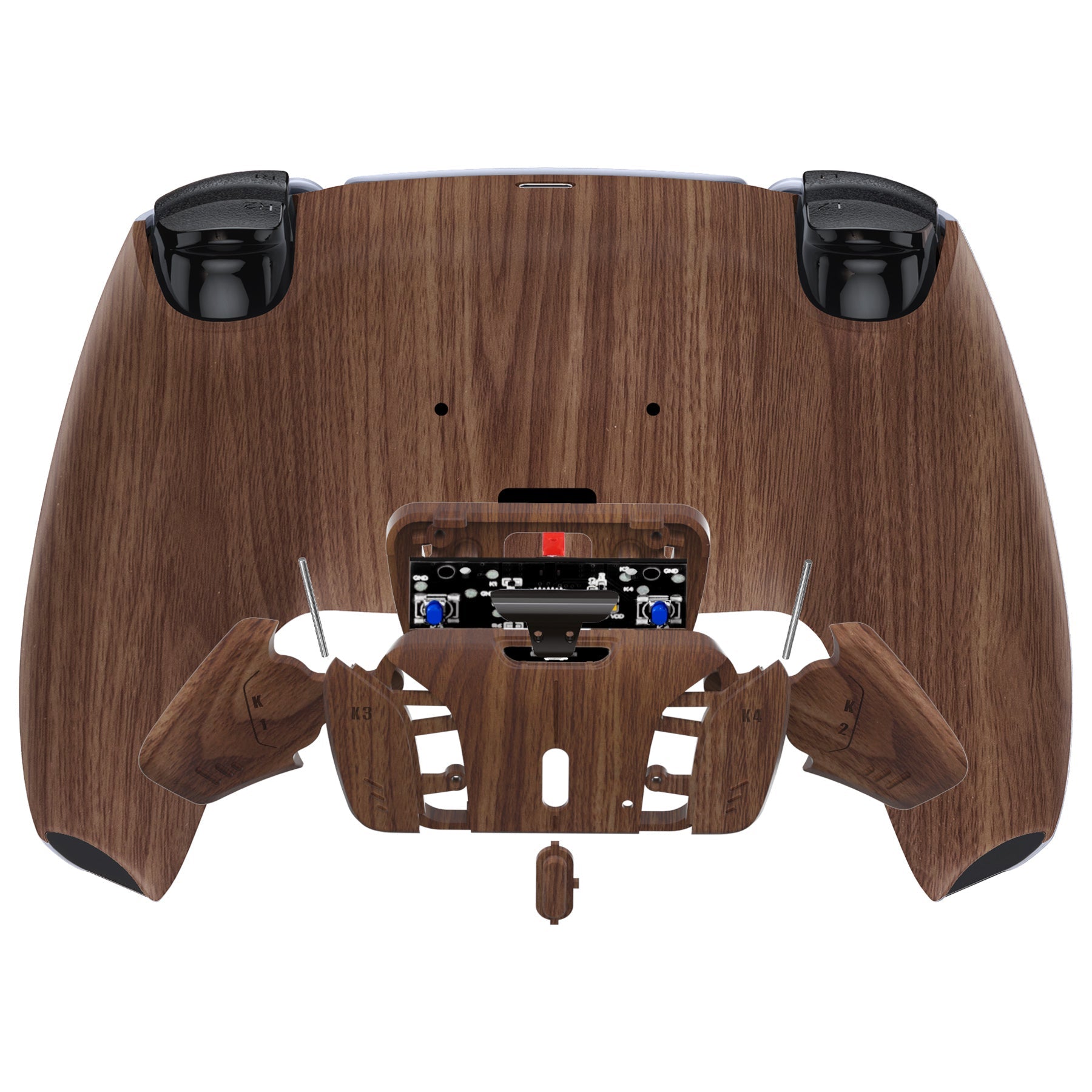 eXtremeRate Retail eXtremeRate Wood Grain Remappable RISE 4.0 Remap Kit for ps5 Controller BDM-030, Upgrade Board & Redesigned Back Shell & 4 Back Buttons for ps5 Controller - Controller NOT Included - YPFS2001G3