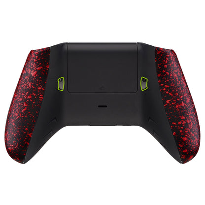 eXtremeRate Retail Textured Red FlashShot Trigger Stop Bottom Shell Kit for Xbox One S & One X Controller, Redesigned Back Shell & Handle Grips & Dual Trigger Locks for Xbox One S X Controller Model 1708 - X1GZ005