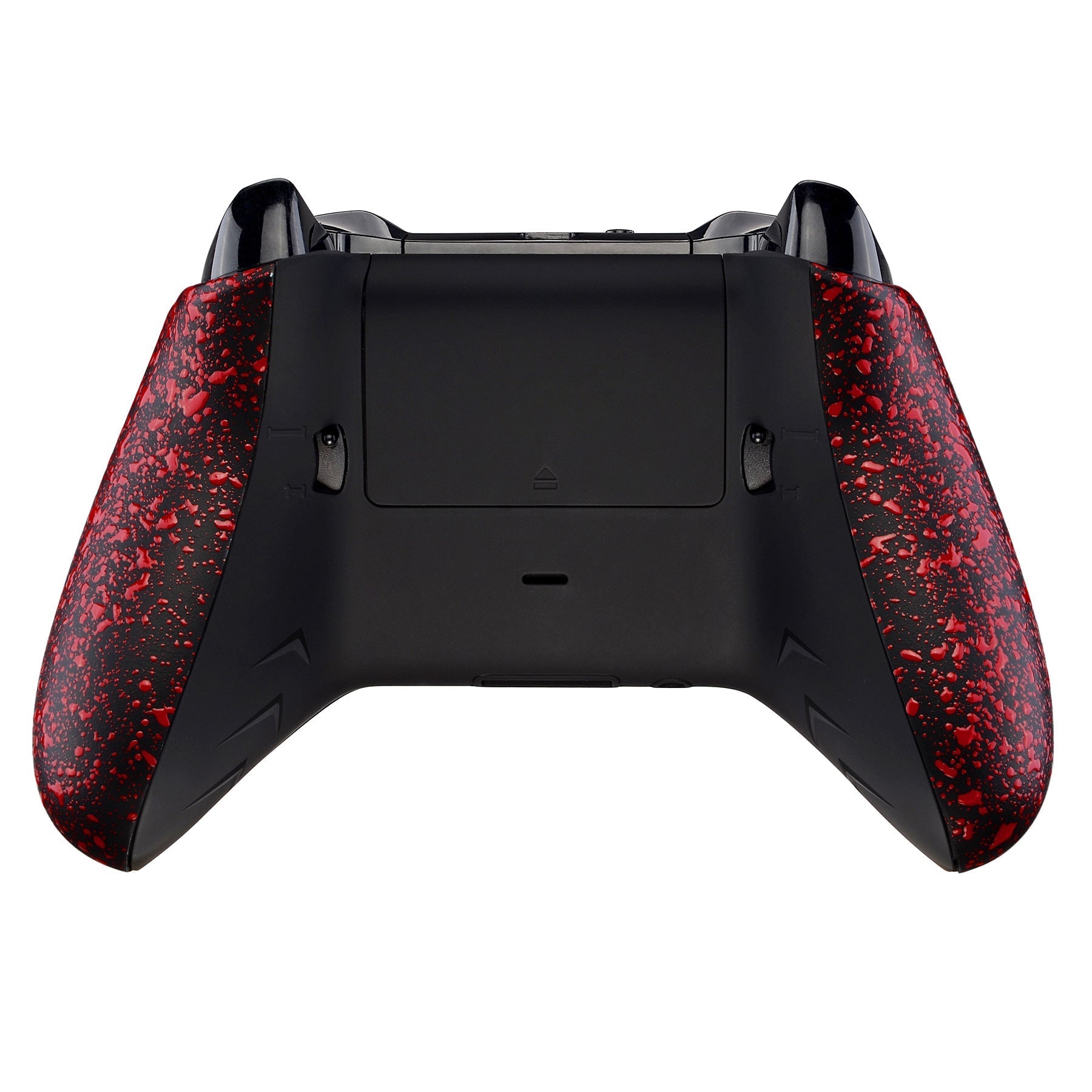 eXtremeRate Retail Textured Red FlashShot Trigger Stop Bottom Shell Kit for Xbox One S & One X Controller, Redesigned Back Shell & Handle Grips & Dual Trigger Locks for Xbox One S X Controller Model 1708 - X1GZ005