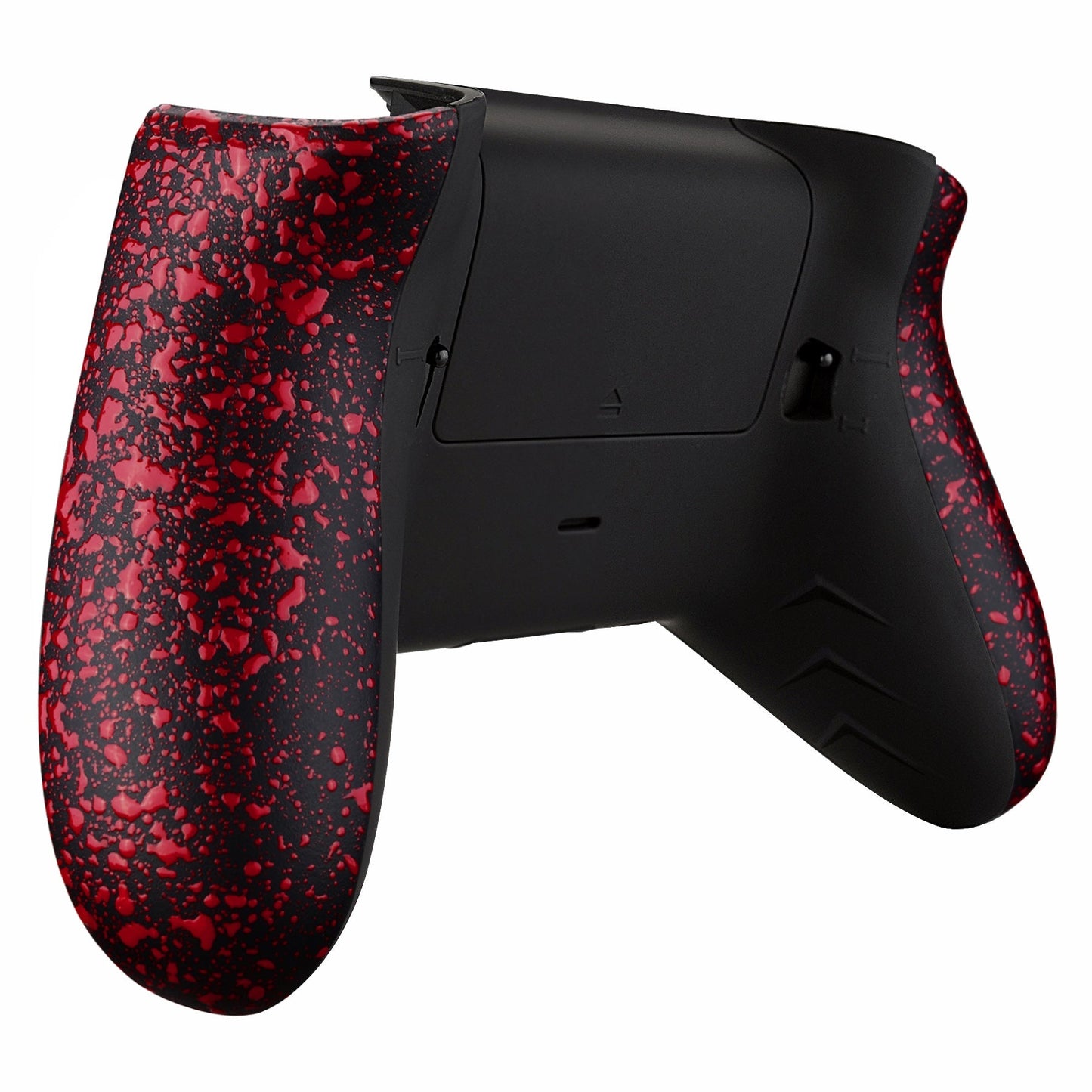 eXtremeRate Retail Textured Red FlashShot Trigger Stop Bottom Shell Kit for Xbox One S & One X Controller, Redesigned Back Shell & Handle Grips & Dual Trigger Locks for Xbox One S X Controller Model 1708 - X1GZ005