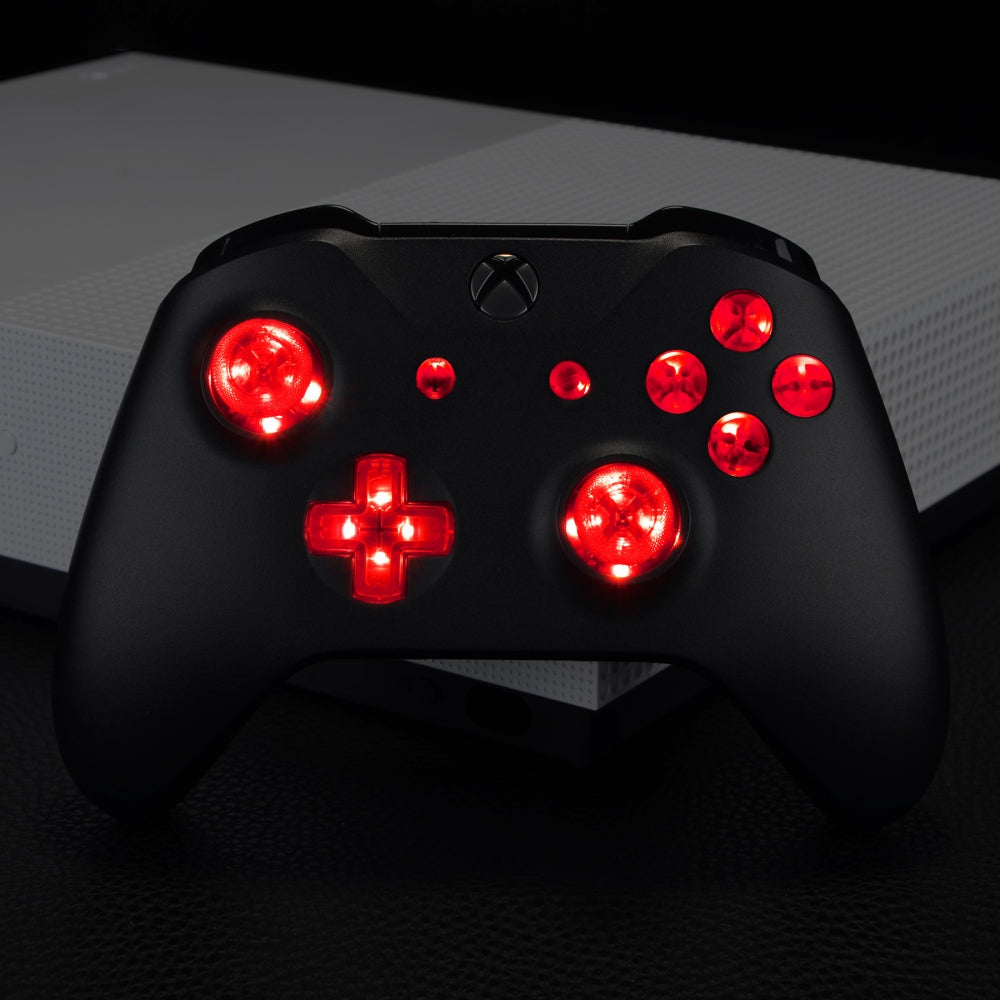 eXtremeRate Retail Multi-Colors Luminated D-pad Thumbsticks Start Back ABXY Action Buttons (DTF) LED Kit for Xbox One Standard, Xbox One S X Controller 7 Colors 9 Modes Button Control - X1LED01