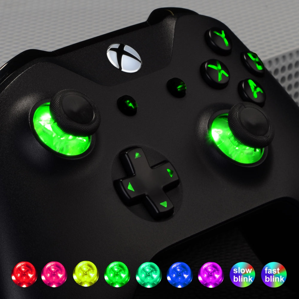 eXtremeRate Retail Multi-Colors Luminated D-pad Thumbsticks Start Back ABXY Buttons (DTF) LED Kit for Xbox One Standard, Xbox One S X Controller 7 Colors 9 Modes Button Control with Classical Symbols Buttons - X1LED02