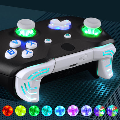 eXtremeRate Retail White Multi-Colors Luminated Dpad Thumbsticks Start Back ABXY Action Buttons, Classical Symbols Buttons DTFS (DTF 2.0) LED Kit for Xbox One S/X Controller - Controller NOT Included - X1LED07