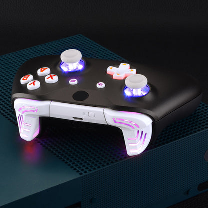 eXtremeRate Retail White Multi-Colors Luminated Dpad Thumbsticks Start Back ABXY Action Buttons, Classical Symbols Buttons DTFS (DTF 2.0) LED Kit for Xbox One S/X Controller - Controller NOT Included - X1LED07