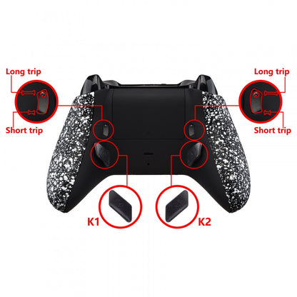 eXtremeRate Retail Textured White Lofty Remappable Remap & Trigger Stop Kit, Redesigned Back Shell & Side Rails & Back Buttons & Trigger Lock for Xbox One S X Controller 1708 - X1RM002