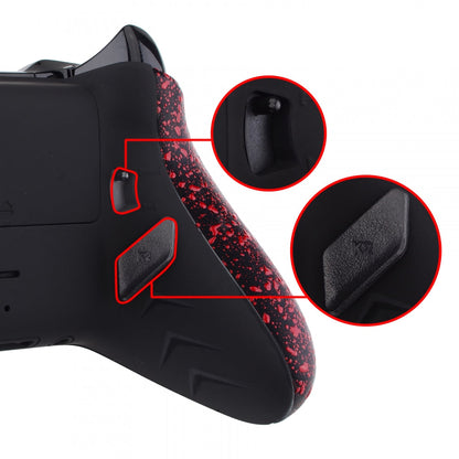 eXtremeRate Retail Textured Red Lofty Remappable Remap & Trigger Stop Kit, Redesigned Back Shell & Side Rails & Back Buttons & Trigger Lock for Xbox One S X Controller 1708 - X1RM004