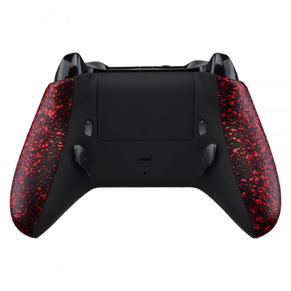 eXtremeRate Retail Textured Red Lofty Remappable Remap & Trigger Stop Kit, Redesigned Back Shell & Side Rails & Back Buttons & Trigger Lock for Xbox One S X Controller 1708 - X1RM004