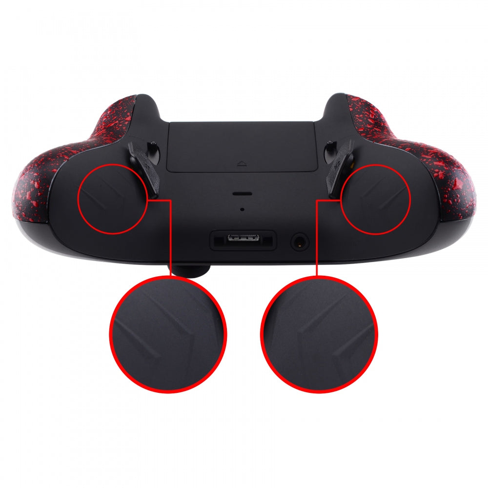 eXtremeRate Retail Textured Red Lofty Remappable Remap & Trigger Stop Kit, Redesigned Back Shell & Side Rails & Back Buttons & Trigger Lock for Xbox One S X Controller 1708 - X1RM004