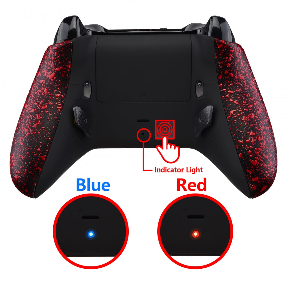 eXtremeRate Retail Textured Red Lofty Remappable Remap & Trigger Stop Kit, Redesigned Back Shell & Side Rails & Back Buttons & Trigger Lock for Xbox One S X Controller 1708 - X1RM004