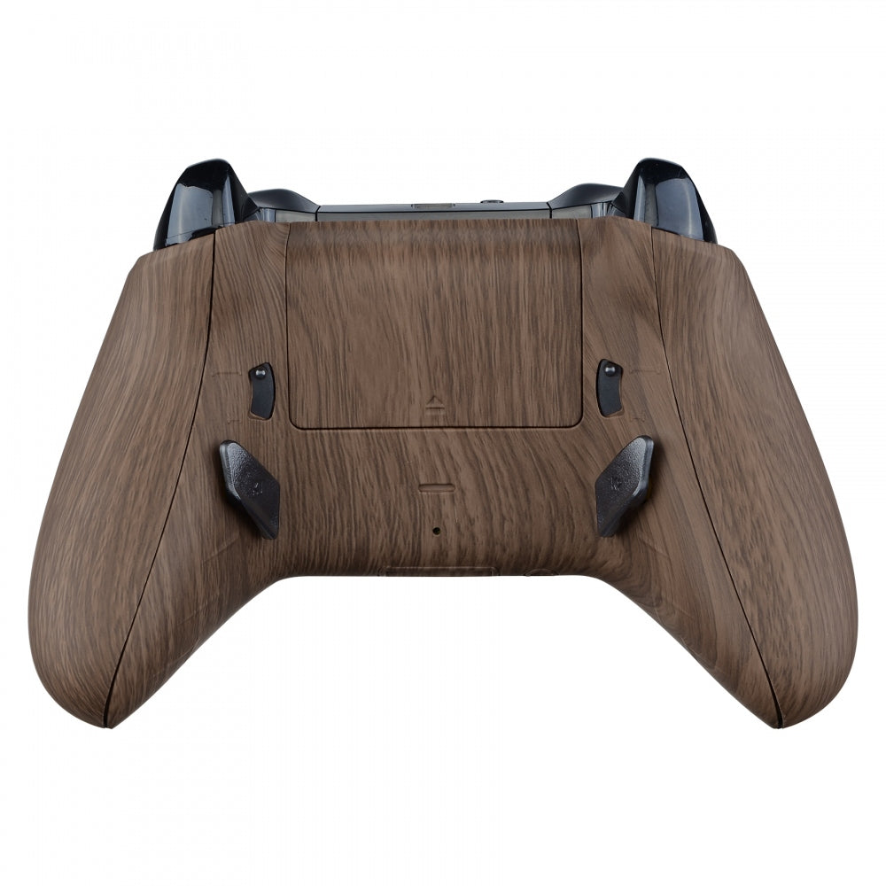 eXtremeRate Retail Wood Grain Lofty Remappable Remap & Trigger Stop Kit, Redesigned Back Shell & Side Rails & Back Buttons & Trigger Lock for Xbox One S X Controller 1708 - X1RM008