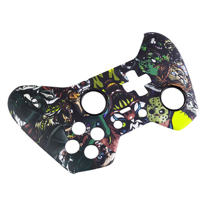 eXtremeRate Retail Scary Party Patterned Faceplate Cover, Soft Touch Front Housing Shell Case, Comfortable Soft Grip Replacement Kit for Xbox One Elite Controller Model 1698 - XOET006M