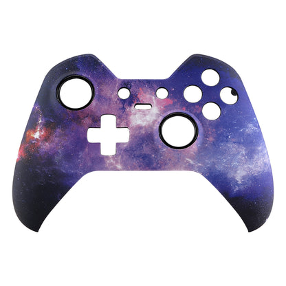 eXtremeRate Retail Nebula Galaxy Patterned Faceplate Cover, Soft Touch Front Housing Shell Case, Comfortable Soft Grip Replacement Kit for Xbox One Elite Controller Model 1698 - XOET017