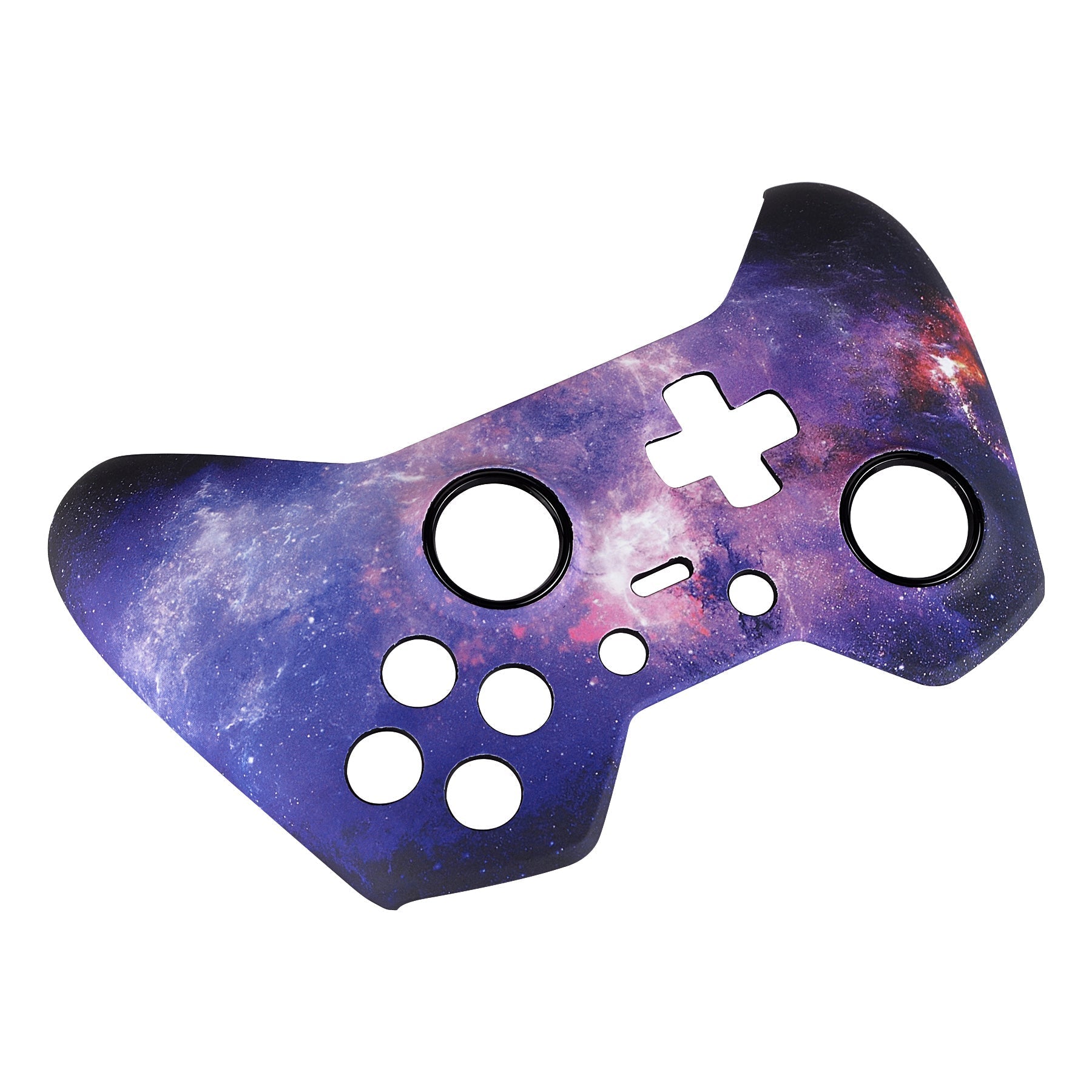 eXtremeRate Retail Nebula Galaxy Patterned Faceplate Cover, Soft Touch Front Housing Shell Case, Comfortable Soft Grip Replacement Kit for Xbox One Elite Controller Model 1698 - XOET017