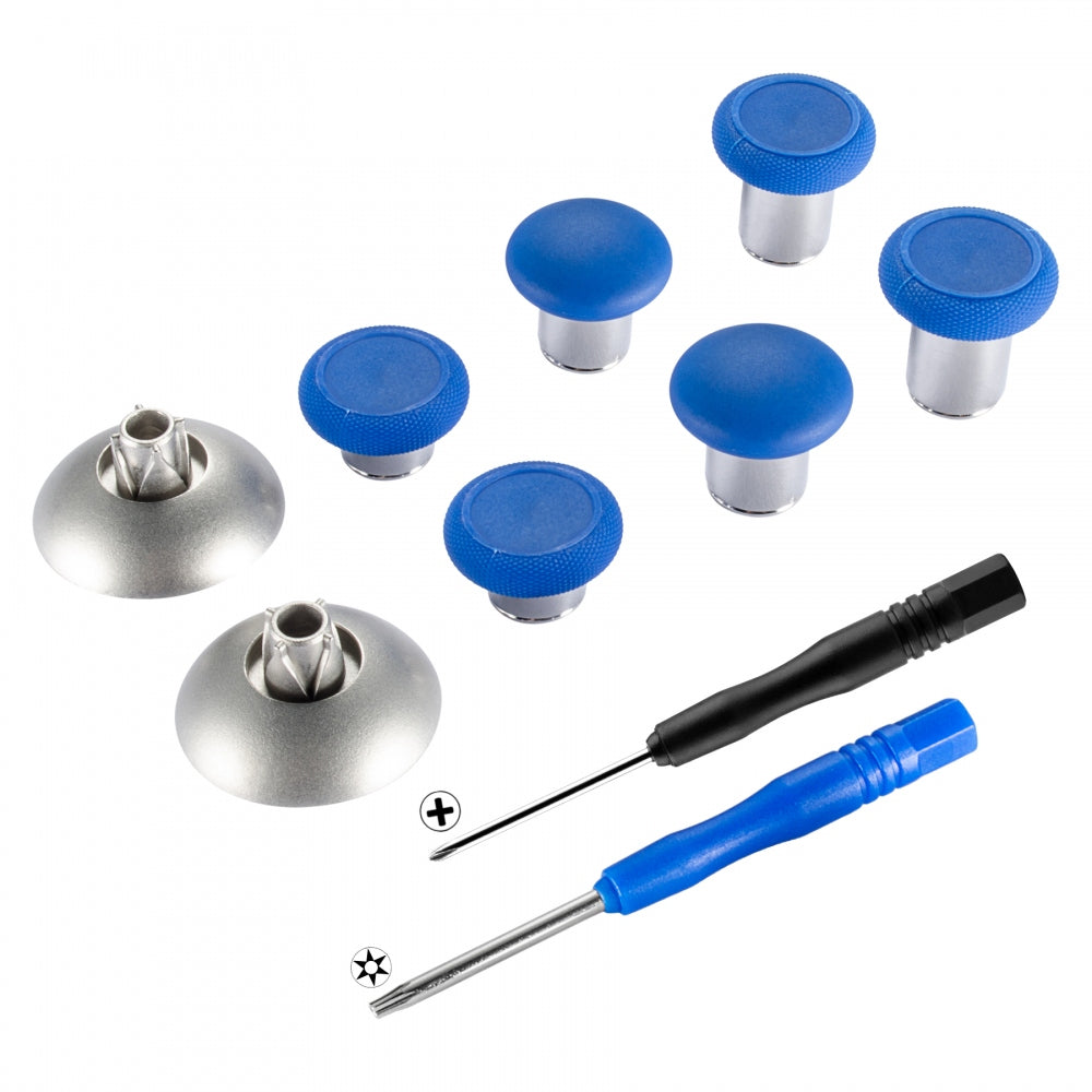 eXtremeRate Retail Blue Metal Magnetic Thumbsticks With Screwdrivers For Xbox One Elite ps4 Slim - XOJ2016