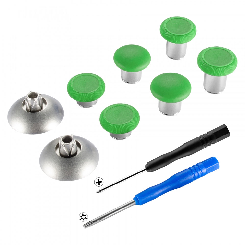 eXtremeRate Retail Green Metal Magnetic Thumbsticks With Screwdrivers For Xbox One Elite ps4 Slim - XOJ2020