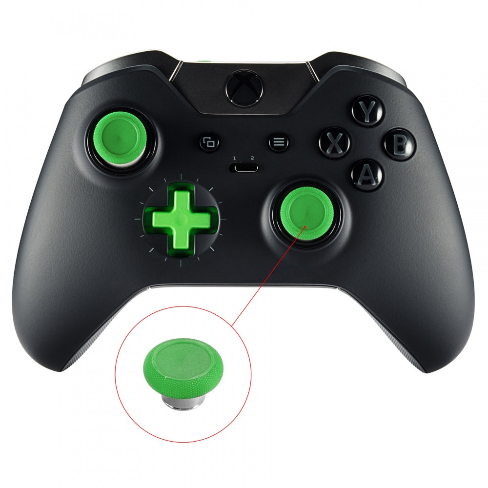 eXtremeRate Retail Green Metal Magnetic Thumbsticks With Screwdrivers For Xbox One Elite ps4 Slim - XOJ2020