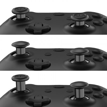 eXtremeRate Retail ThumbsGear Interchangeable Ergonomic Thumbstick for Xbox Series X & S/Xbox One/Xbox One Elite/Xbox One S & X Controller with 3 Height Domed and Concave Grips Adjustable Joystick - Black - XOJ2104