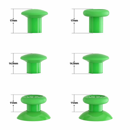 eXtremeRate Retail ThumbsGear Interchangeable Ergonomic Thumbstick for Xbox Series X & S/Xbox One/Xbox One Elite/Xbox One S & X Controller with 3 Height Domed and Concave Grips Adjustable Joystick - Green - XOJ2113