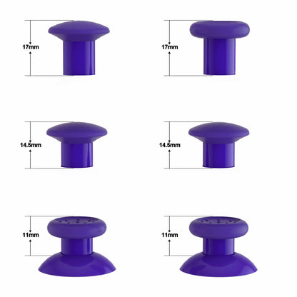 eXtremeRate Retail ThumbsGear Interchangeable Ergonomic Thumbstick for Xbox Series X & S/Xbox One/Xbox One Elite/Xbox One S & X Controller with 3 Height Domed and Concave Grips Adjustable Joystick - Purple - XOJ2114