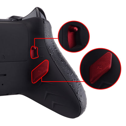 eXtremeRate Retail Scarlet Red Soft Touch Grip Replacement Redesigned Back Buttons HK3 HK4 Trigger lock K1 K2 Paddles for eXtremeRate Xbox One S X Controller LOFTY Remap & Trigger Stop Kit - XOMD0035