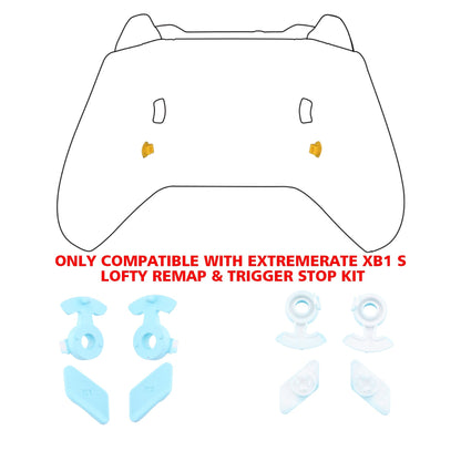 eXtremeRate Retail Heaven Blue Soft Touch Grip Replacement Redesigned Back Buttons HK3 HK4 Trigger lock K1 K2 Paddles for eXtremeRate Xbox One S X Controller LOFTY Remap & Trigger Stop Kit - XOMD0038