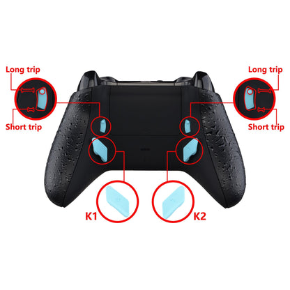 eXtremeRate Retail Heaven Blue Soft Touch Grip Replacement Redesigned Back Buttons HK3 HK4 Trigger lock K1 K2 Paddles for eXtremeRate Xbox One S X Controller LOFTY Remap & Trigger Stop Kit - XOMD0038