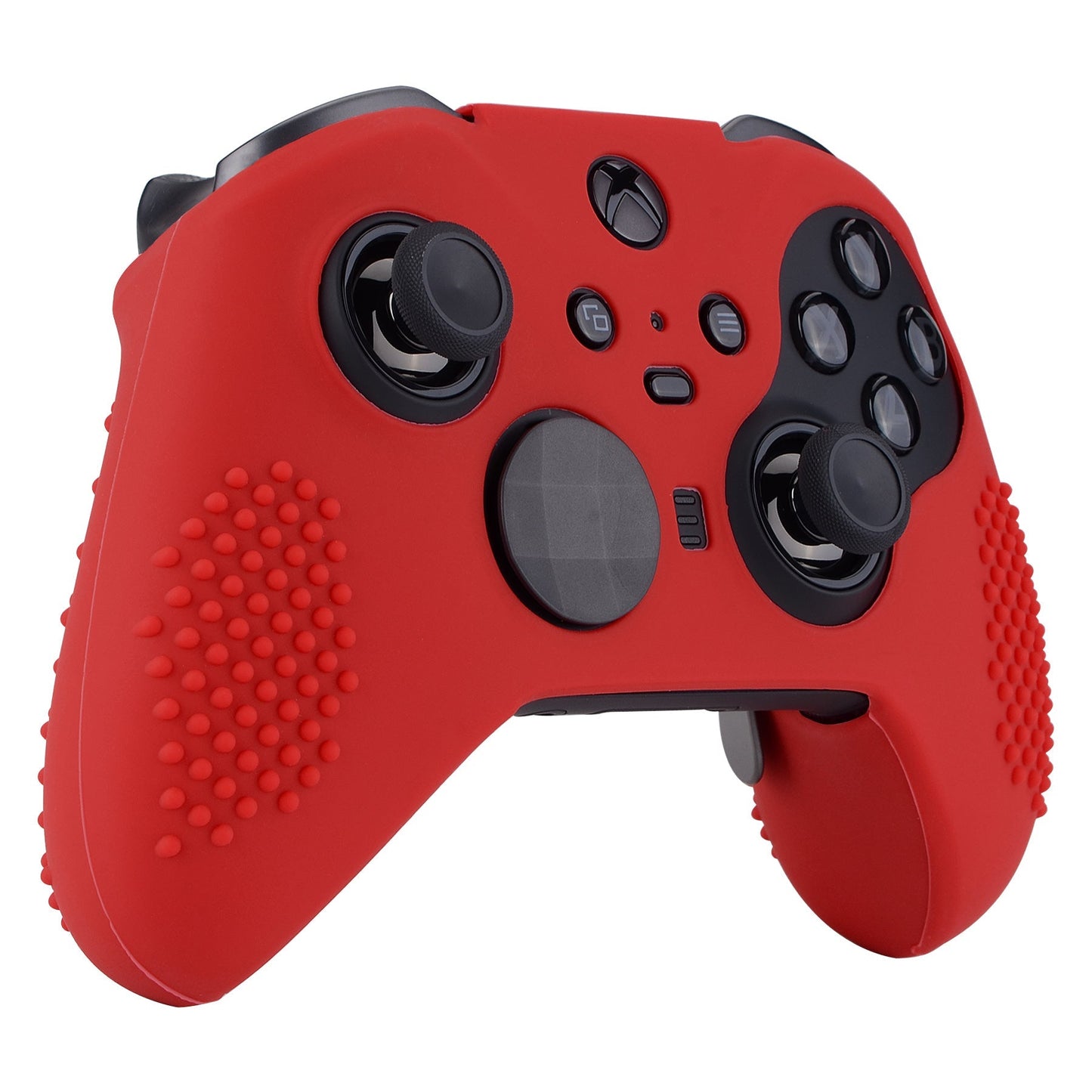 eXtremeRate Retail Red Soft Anti-Slip Silicone Cover Skins, Controller Protective Case for New Xbox One Elite Series 2 with Thumb Grips Analog Caps -XBOWP0043GC