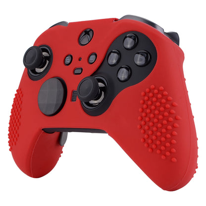 eXtremeRate Retail Red Soft Anti-Slip Silicone Cover Skins, Controller Protective Case for New Xbox One Elite Series 2 with Thumb Grips Analog Caps -XBOWP0043GC