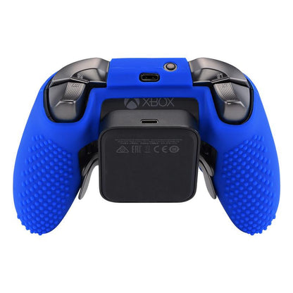 eXtremeRate Retail Blue Soft Anti-Slip Silicone Cover Skins, Controller Protective Case for New Xbox One Elite Series 2 with Thumb Grips Analog Caps -XBOWP0047GC