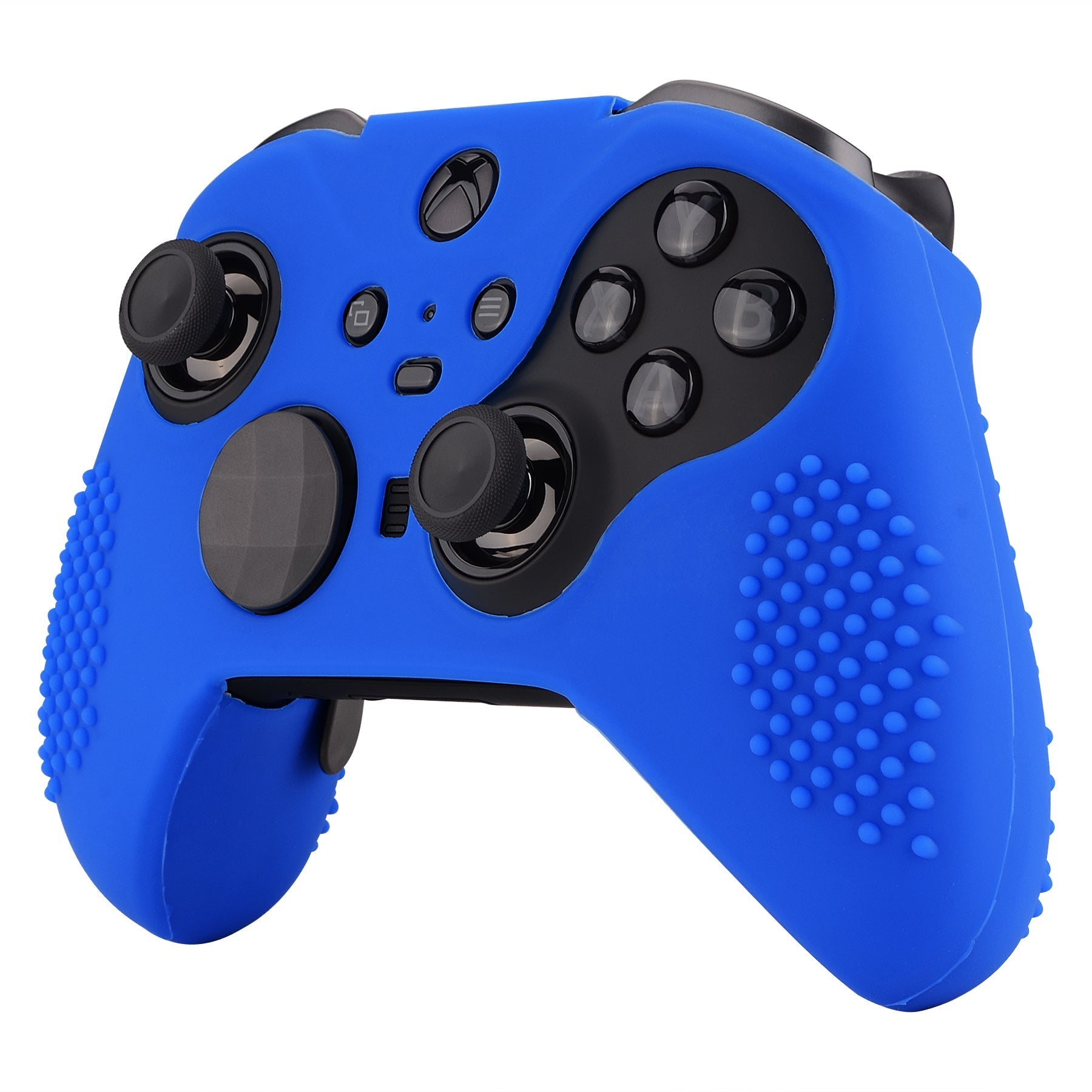 eXtremeRate Retail Blue Soft Anti-Slip Silicone Cover Skins, Controller Protective Case for New Xbox One Elite Series 2 with Thumb Grips Analog Caps -XBOWP0047GC