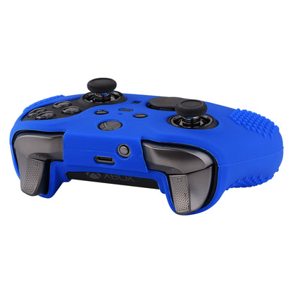 eXtremeRate Retail Blue Soft Anti-Slip Silicone Cover Skins, Controller Protective Case for New Xbox One Elite Series 2 with Thumb Grips Analog Caps -XBOWP0047GC