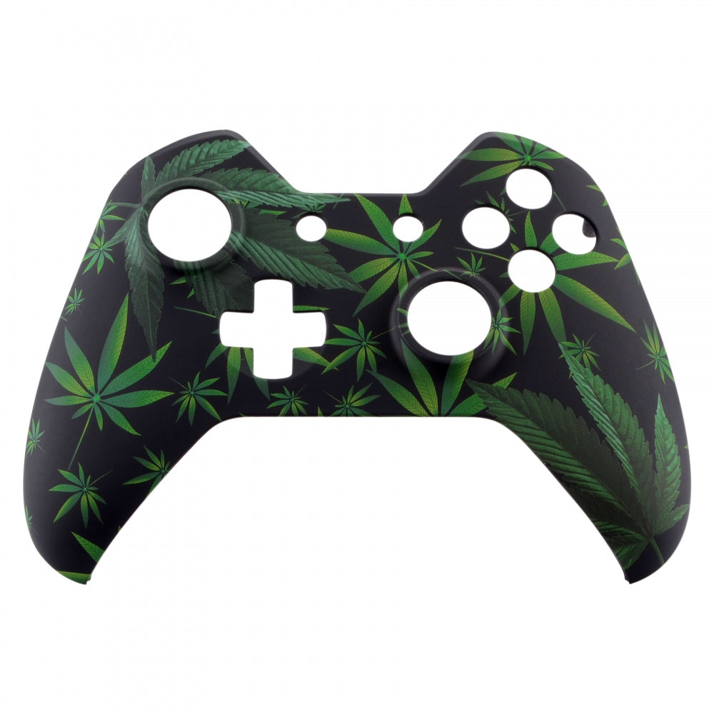 eXtremeRate Retail Green Weeds Soft Touch Grip Front Shell Cover for Xbox One Remote Controller - XOT053