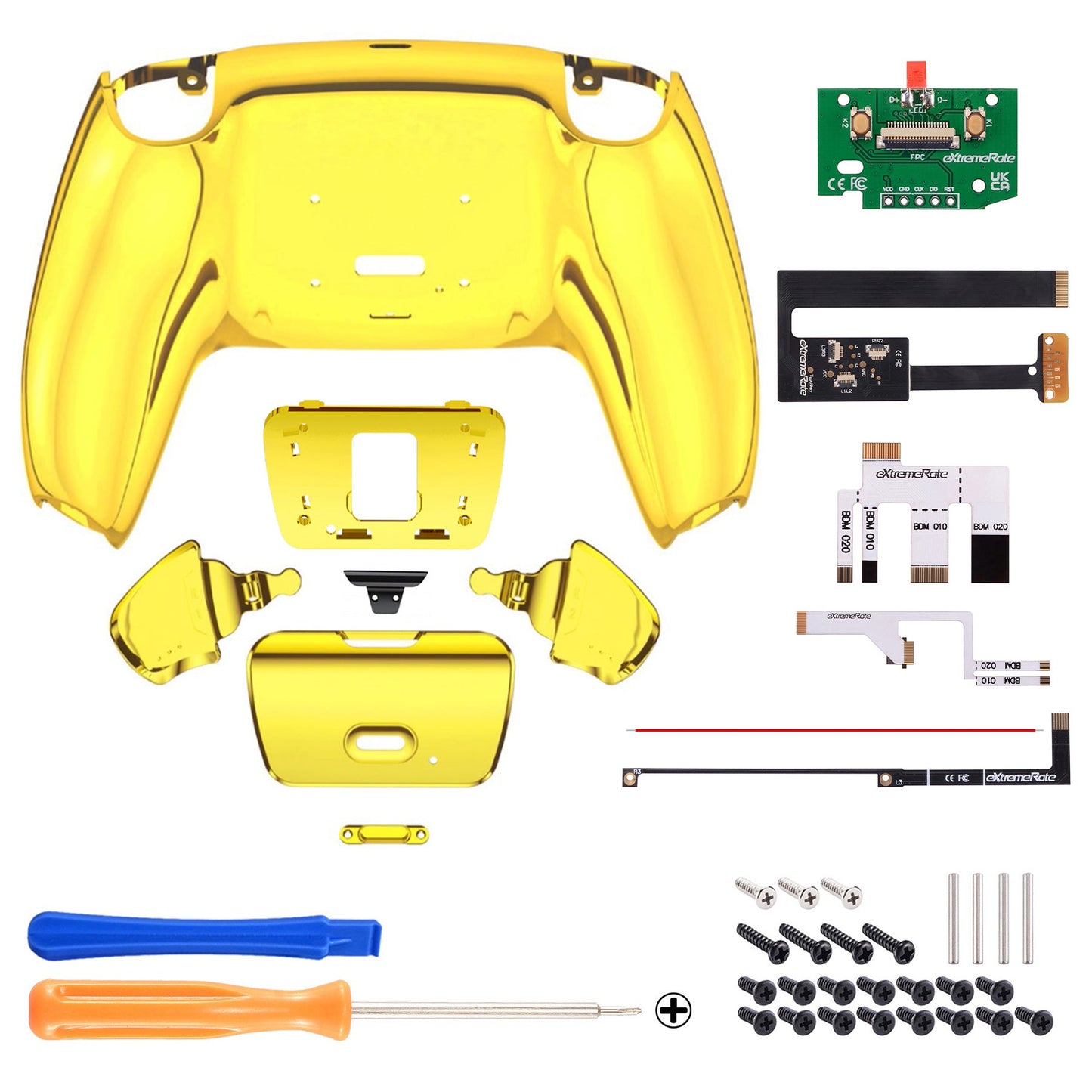 eXtremeRate Remappable Rise Remap Kit for PS5 Controller BDM-010 & BDM-020 - Chrome Gold eXtremeRate