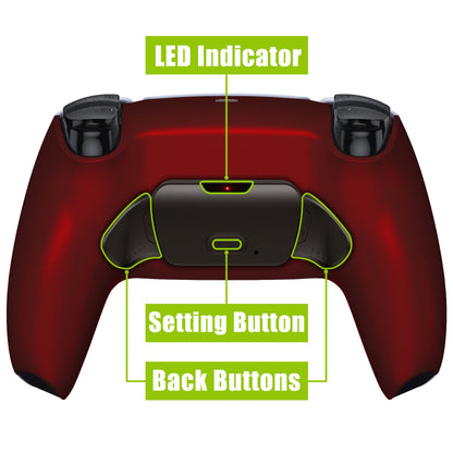 eXtremeRate Retail Scarlet Red Real Metal Buttons (RMB) Version RISE 2.0 Remap Kit with Upgrade Board & Redesigned Back Shell & Remappable Back Buttons Attachment for PS5 Controller BDM-010 & BDM-020 - XPFJ7004