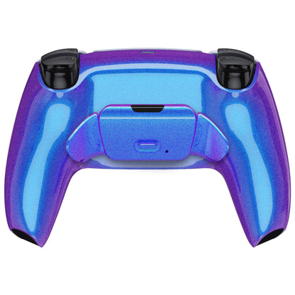 eXtremeRate Retail Chameleon Purple Blue Back Paddles Remappable Rise Remap Kit with Upgrade Board & Redesigned Back Shell & Back Buttons Attachment for ps5 Controller BDM-010 & BDM-020 - XPFP3001G2