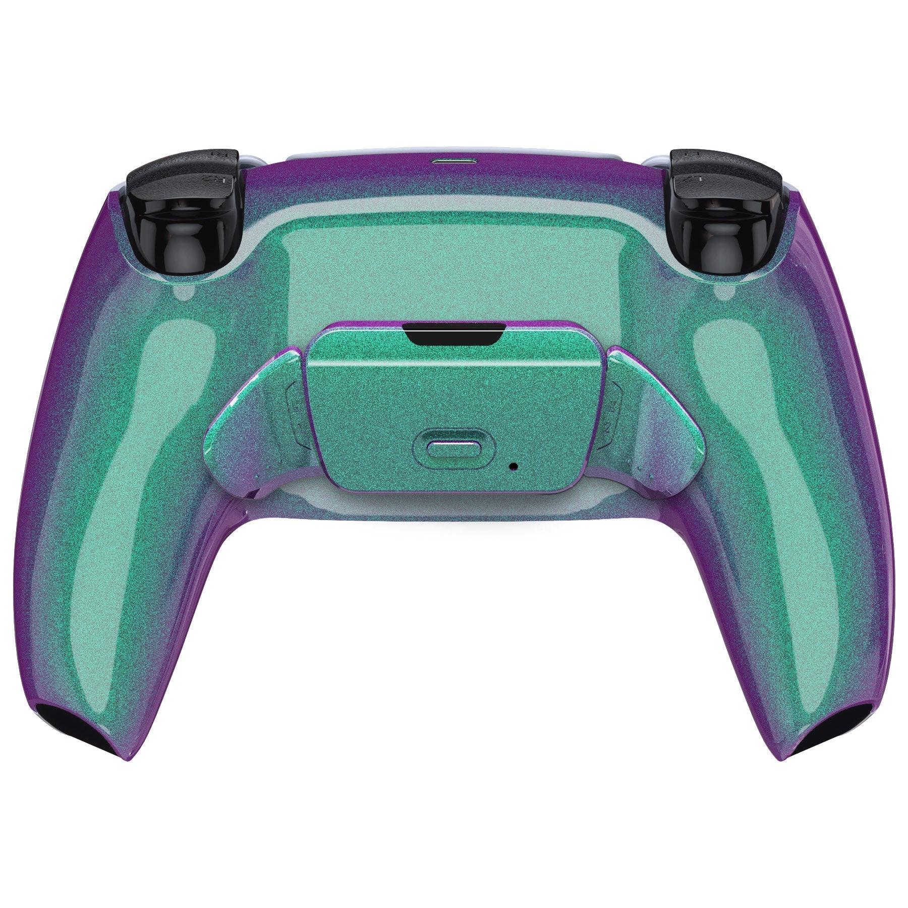 eXtremeRate Retail Chameleon Green Purple Back Paddles Remappable Rise Remap Kit with Upgrade Board & Redesigned Back Shell & Back Buttons Attachment for ps5 Controller BDM-010 & BDM-020 - XPFP3002G2