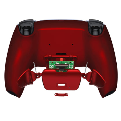 eXtremeRate Retail Scarlet Red Back Paddles Remappable Rise Remap Kit with Upgrade Board & Redesigned Back Shell & Back Buttons Attachment for ps5 Controller BDM-010 & BDM-020 - XPFP3003G2