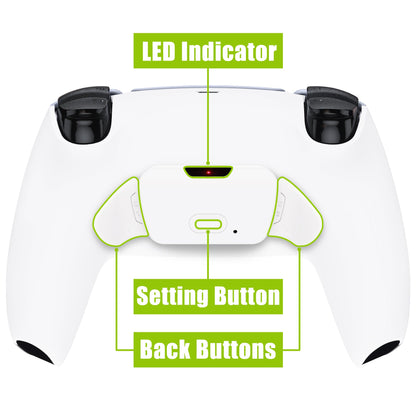 eXtremeRate Retail White Back Paddles Remappable Rise Remap Kit with Upgrade Board & Redesigned Back Shell & Back Buttons Attachment for ps5 Controller BDM-010 & BDM-020 - XPFP3008G2