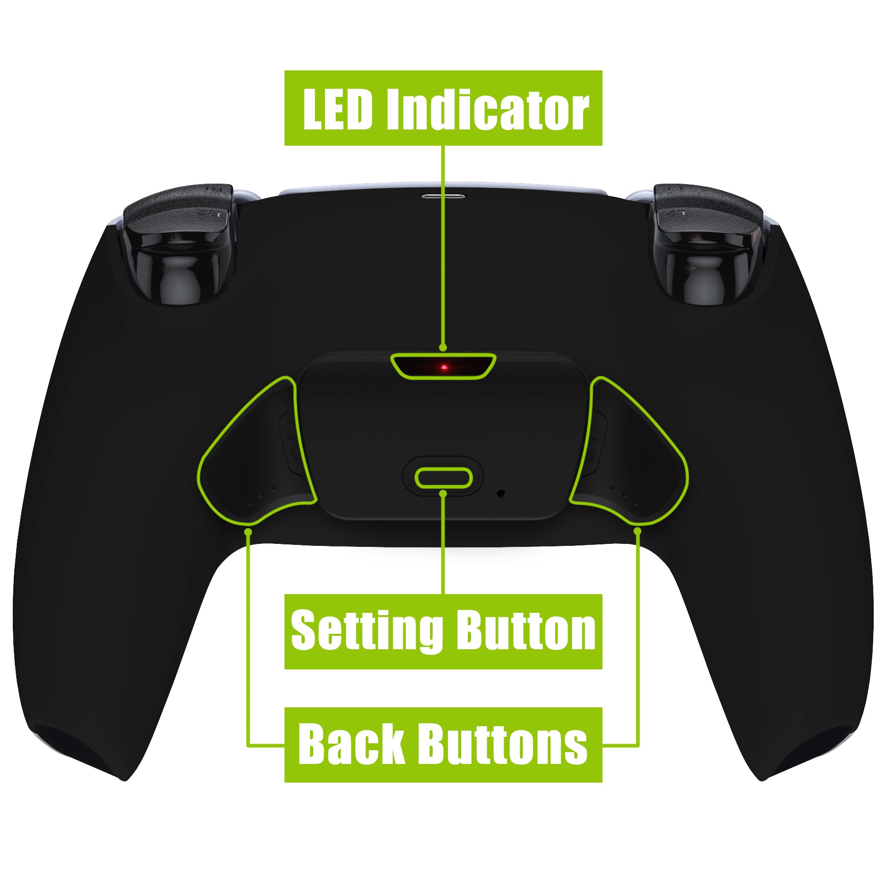 eXtremeRate Retail Black Back Paddles Remappable Rise Remap Kit with Upgrade Board & Redesigned Back Shell & Back Buttons Attachment for ps5 Controller BDM-010 & BDM-020 - XPFP3009G2